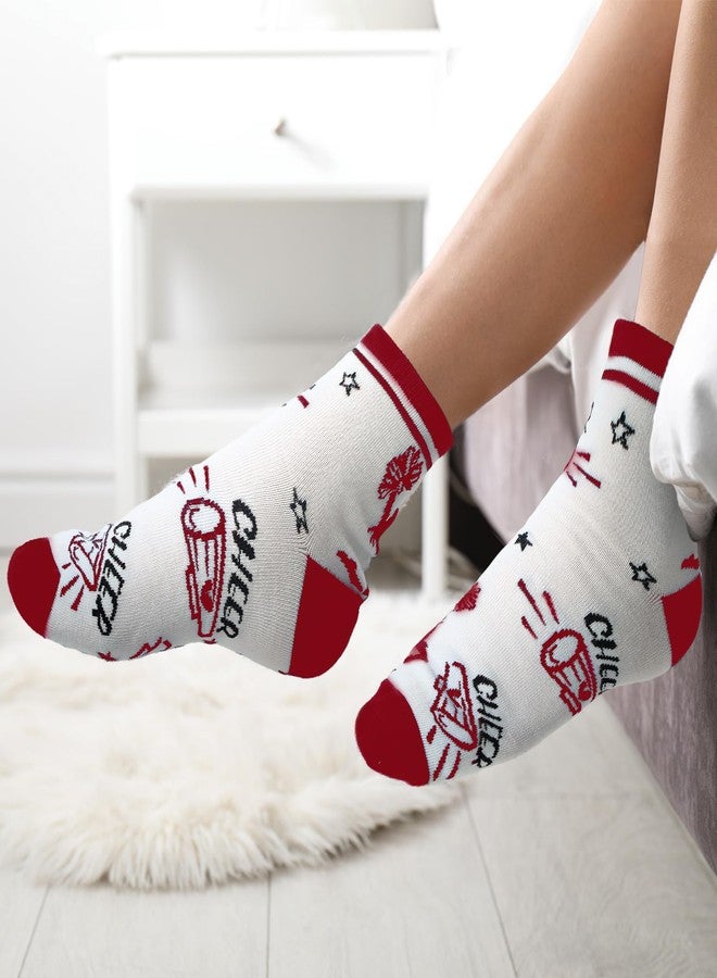 Maiteenly 24 Pairs Ankle Cheer Socks Cheerleading Team Cheerleader Socks for Women Girls Cheer Accessories Gifts (Red) - Image 4